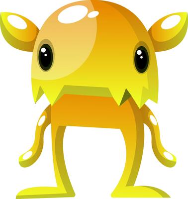 Yellow monster with small eyes illustration vector on white background