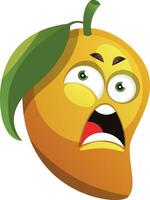 Mango cartoon angry face illustration vector on white background