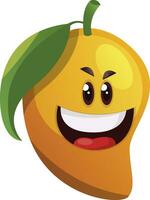 Smiling mango cartoon illustration vector on white background