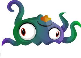 Weird colorful monster meduza illustration vector on white background
