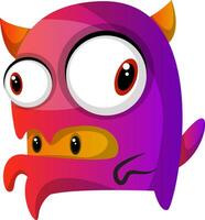 Purple monster with a monster inside his mouth illustration vector on white background