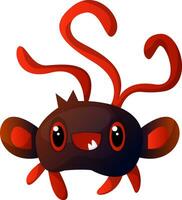 Red monster with tentacles illustration vector on white background