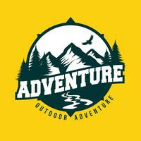 outdoor mountain adventure logo template vector