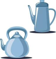 Tea Pot and water jug vector color illustration.