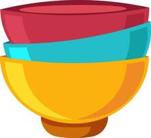 Bowls vector color illustration.