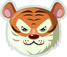 Angry big tiger, illustration, vector on white background.