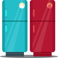 Refrigerators vector color illustration.