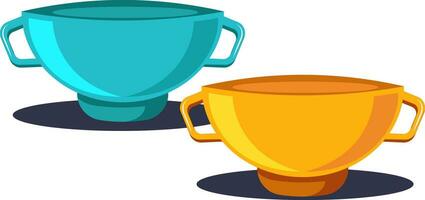 Coffee Cups vector color illustration.