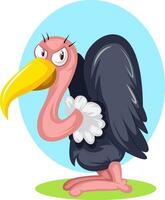 Bad vulture looking, illustration, vector on white background.