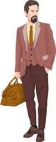 Vector of businessman with luggage.