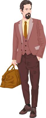 Vector of businessman with luggage.