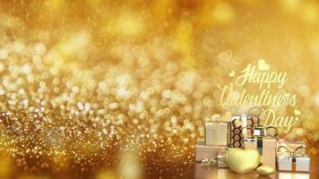 The gold gift box for Valentine's Day concept 3d rendering photo