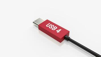 The usb 4 cable for technology concept 3d rendering. photo