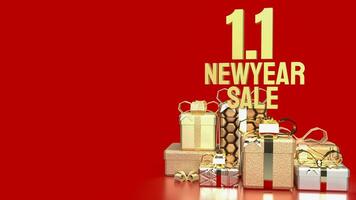 The gift box for new year shopping concept 3d rendering photo