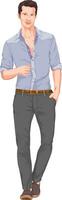 Vector of man with hand in pocket.