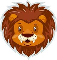 Cute little lion, illustration, vector on white background.