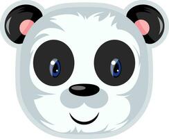 linda panda con azul ojos, ilustración, vector en blanco antecedentes.