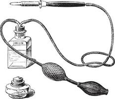 Thermo-cautery, vintage engraving. vector