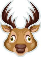 Funny deer with horns, illustration, vector on white background.