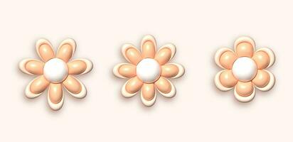 Inflated flower buds on a light pink background, 3D rendering illustration photo