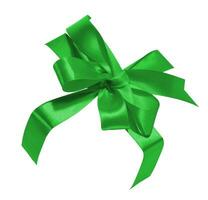 Green silk ribbon tied around the box, frame and blank for design photo