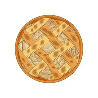 Flat Lay Apple pie vector illustration logo