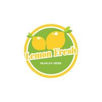Fresh lemon logo design concept idea with circle label vector