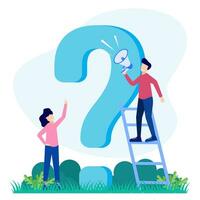 Illustration vector graphic cartoon character of question and answer