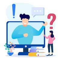 Illustration vector graphic cartoon character of question and answer