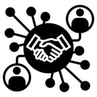 Collaboration Network Icon line vector illustration