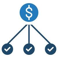 Cost Allocation Icon line vector illustration