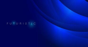 Dark blue glowing waves and lines abstract elegant background vector