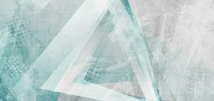 Blue and grey grunge triangles abstract geometric background vector