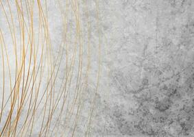 Golden minimal lines on grey grunge abstract background vector