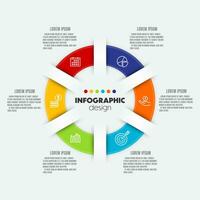 Vector infographic business data process diagram design element. Template for presentation.