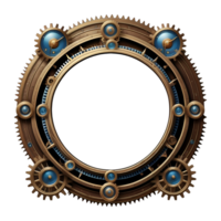 ai gerado steampunk fronteira relógio estilo png transparente fundo