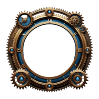 ai gerado steampunk fronteira relógio estilo png transparente fundo