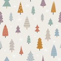 Seamless pattern for winter using hand drawn trees. For background, wallpaper, wrapping paper, scrapbooking, textile vector
