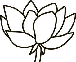 Lotus flower doodle icon Stencil vector