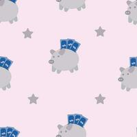 Piggy bank seamless pattern background, money vector finance illustration