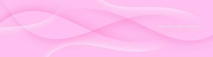 3D pink geometric abstract background overlap layer on bright space with waves decoration. Minimalist modern graphic design element cutout style concept for banner, flyer, card, or brochure cover vector