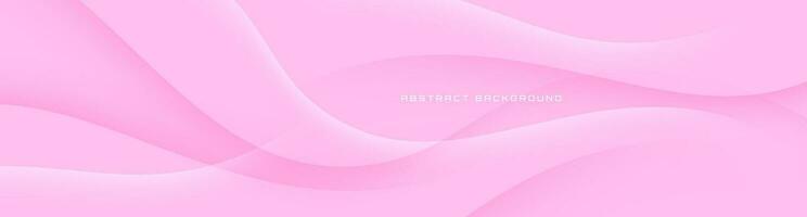 3D pink geometric abstract background overlap layer on bright space with waves decoration. Minimalist modern graphic design element cutout style concept for banner, flyer, card, or brochure cover vector