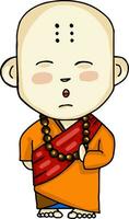 A Buddhist monk vector or color illustration