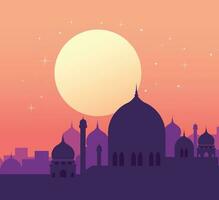 Ramadan Kareem prayer mosque background vector illustration