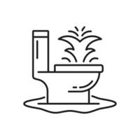 plomería Servicio icono con obstruido baño vector