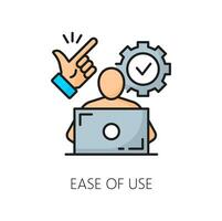 Easy of use. CMS. Content management system icon vector