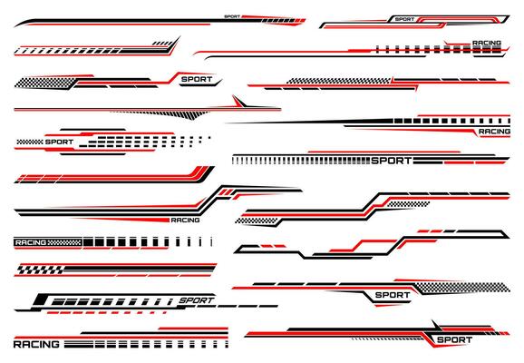 Premium Vector  Sport car decal stripes car tuning stickers speed racing  stripes red markings for transport p96