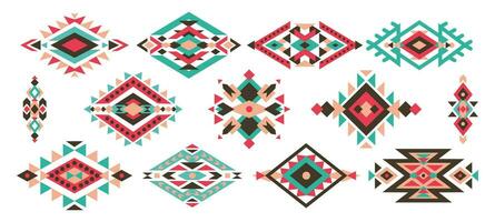 Mexican tribal patterns, embroidery ornaments vector