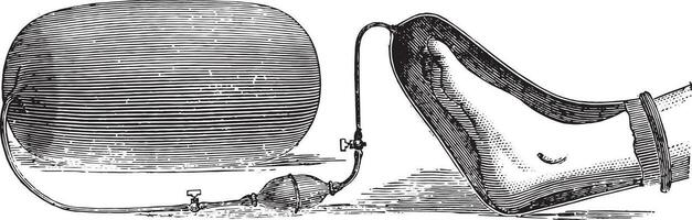 An apparatus for the application of oxygen on a limb gangrene, vector