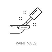 uñas pintar icono para manicura servicio, manos cuidado vector